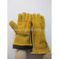 Yellow Cow Split Leather Gloves Welder Safety Working Gloves (DLW612)